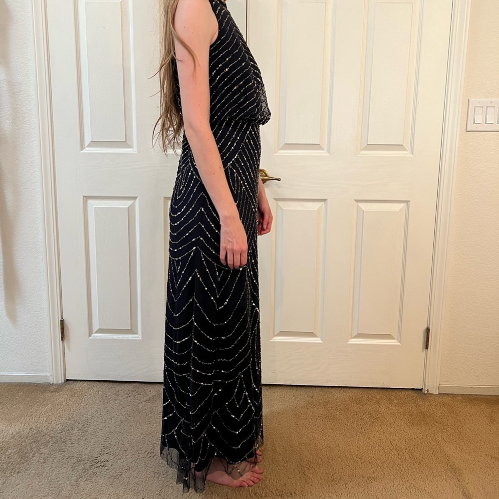 Adrianna Papell Beaded Art Deco Gown - Picture 2 of 3